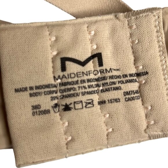 Maidenform Wireless Bra Womens Size 38D Beige Padded - Picture 6 of 6